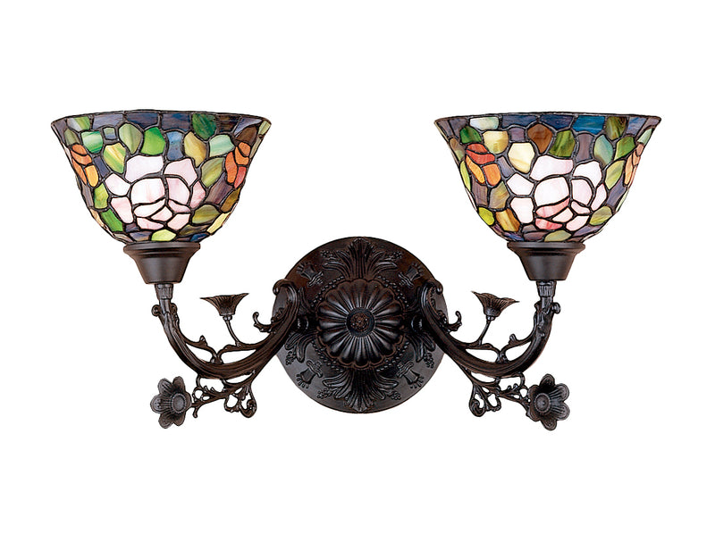 Meyda Tiffany 27392 Two Light Wall Sconce, Craftsman Brown