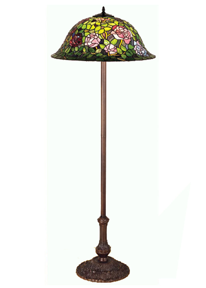 Meyda Tiffany 30368 Three Light Floor Lamp, Purple/Blue Burgundy Pink Purple/Blue