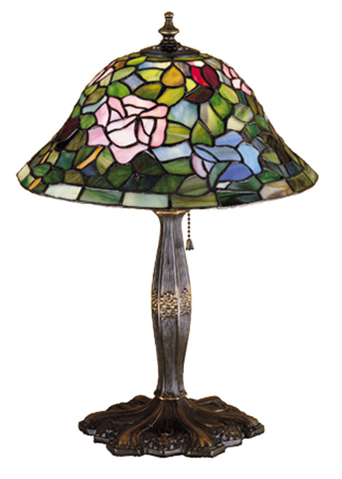 Meyda Tiffany 26321 One Light Table Lamp, Purple/Blue Burgundy Pink Purple/Blue