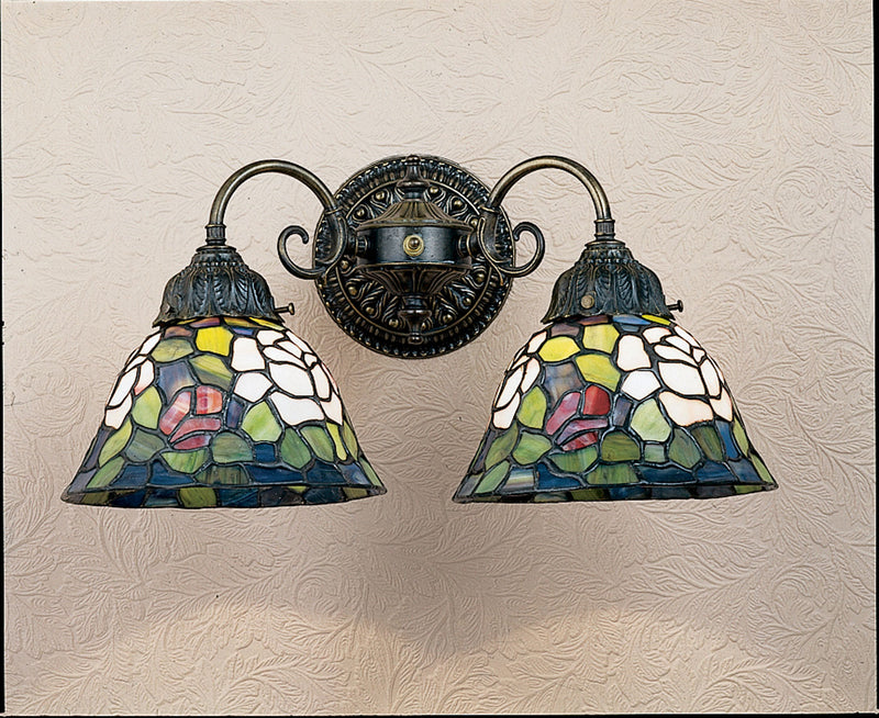 Meyda Tiffany 26604 Two Light Wall Sconce, Mahogany Bronze