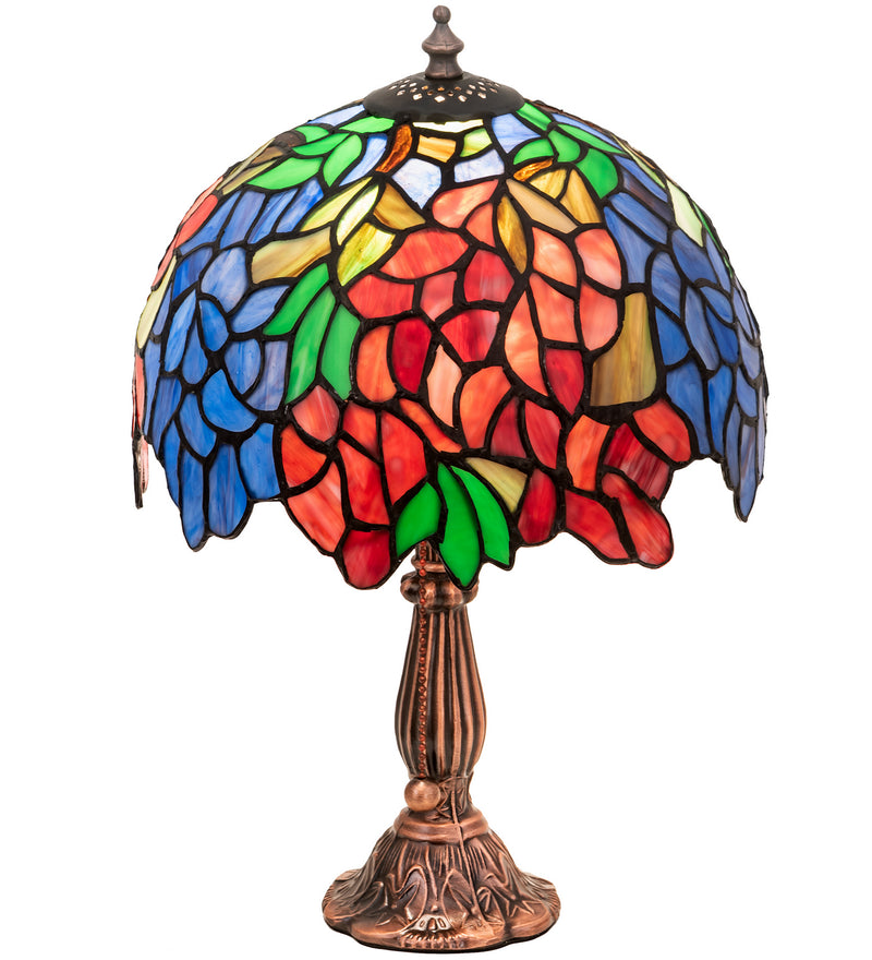 Meyda Tiffany 26587 One Light Accent Lamp, Burgundy Purple/Blue