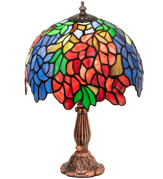 Meyda Tiffany 26587 One Light Accent Lamp, Burgundy Purple/Blue
