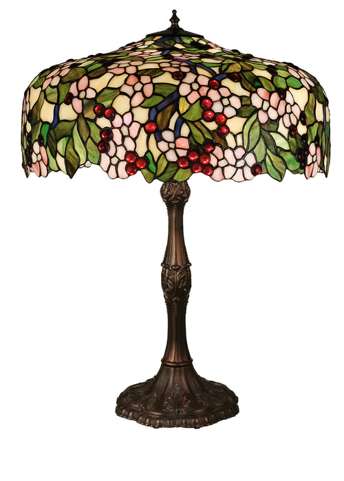 Meyda Tiffany 31148 Three Light Table Lamp, Mahogany Bronze