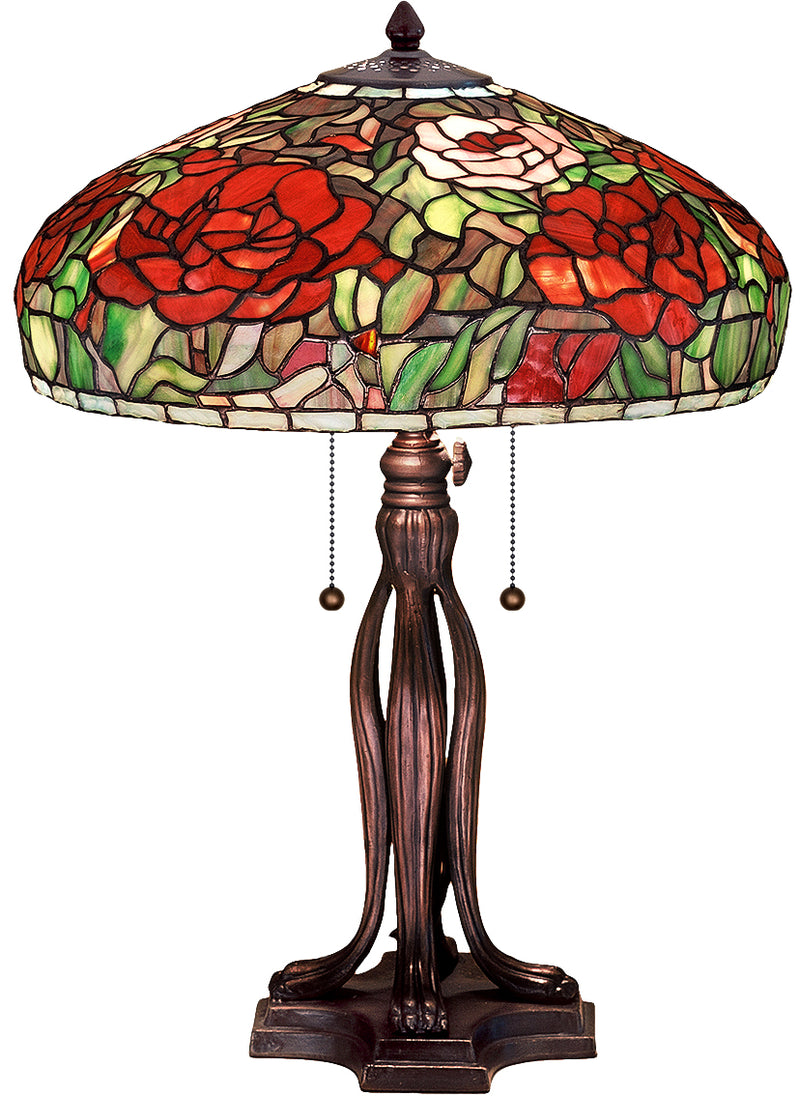 Meyda Tiffany 32292 Two Light Table Lamp, Mahogany Bronze
