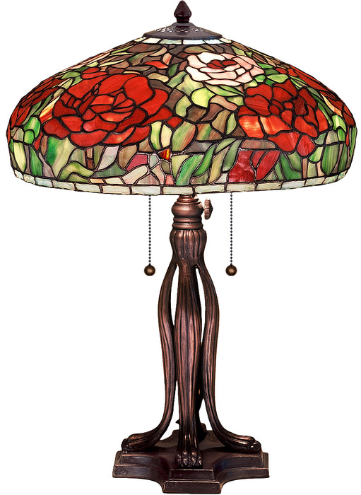 Meyda Tiffany 32292 Two Light Table Lamp, Mahogany Bronze