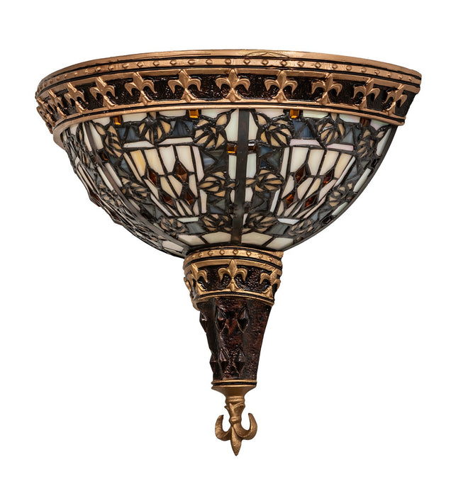 Meyda Tiffany 50243 Two Light Wall Sconce, Mahogany Bronze/ Gold & Brown