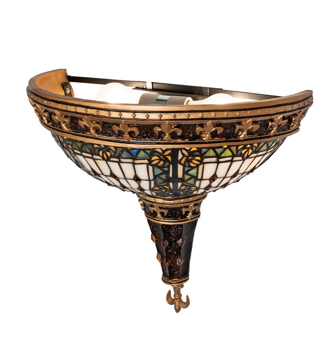 Meyda Tiffany 50241 Two Light Wall Sconce, Mahogany Bronze/Gold Highlight