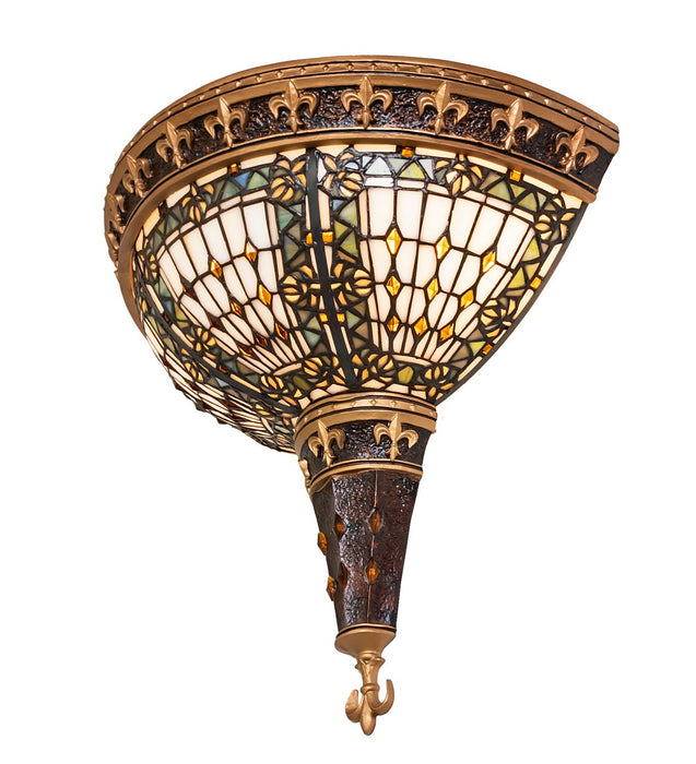 Meyda Tiffany 50241 Two Light Wall Sconce, Mahogany Bronze/Gold Highlight
