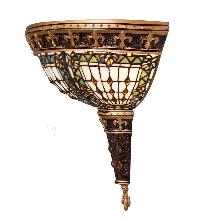 Meyda Tiffany 50241 Two Light Wall Sconce, Mahogany Bronze/Gold Highlight