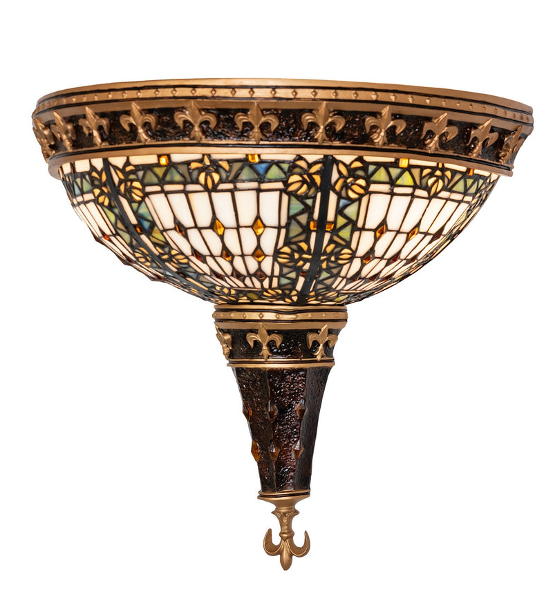 Meyda Tiffany 50241 Two Light Wall Sconce, Mahogany Bronze/Gold Highlight