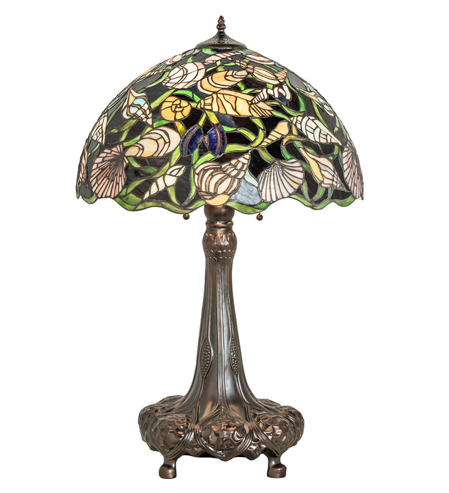 Meyda Tiffany 44891 Three Light Table Lamp, Mahogany Bronze