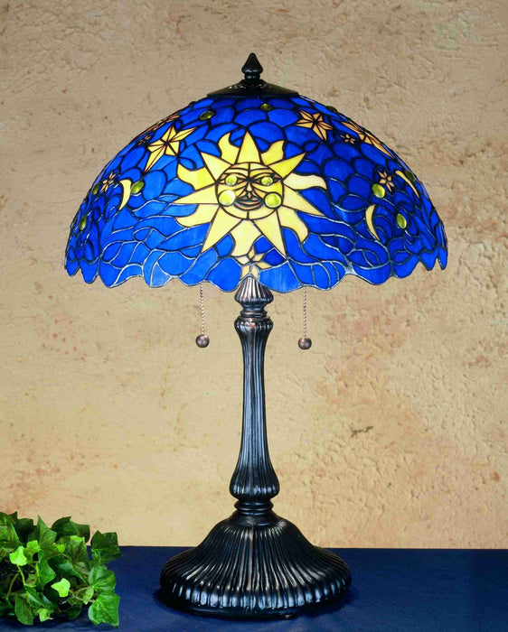 Meyda Tiffany 47980 Two Light Table Lamp, Bronze