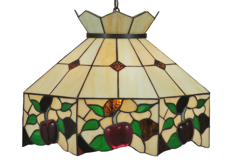 Meyda Tiffany 47569 Three Light Pendant, Beige Flame Green Xag