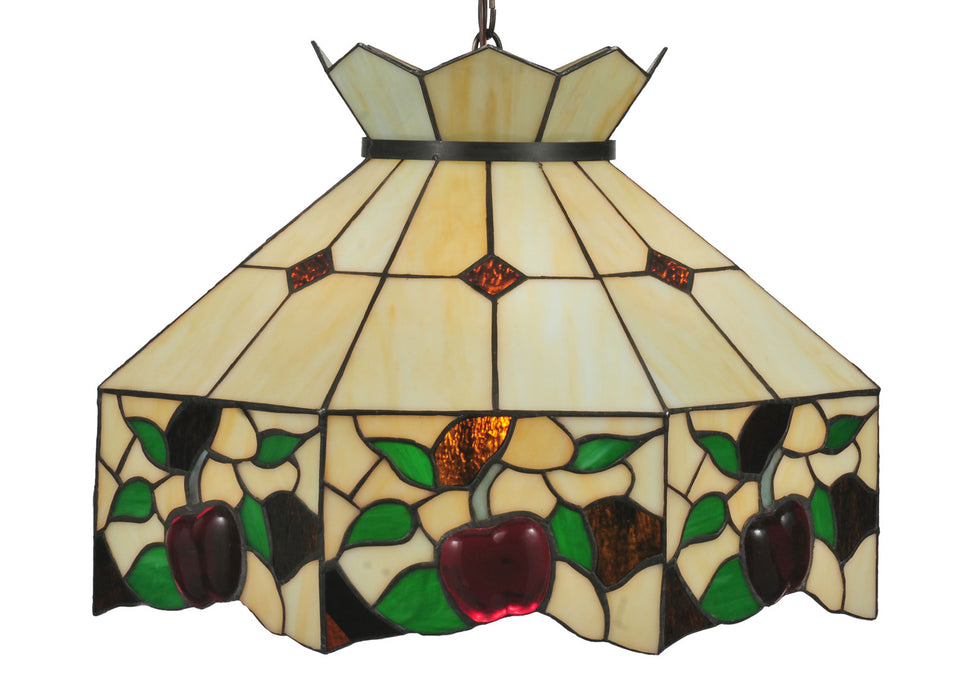 Meyda Tiffany 47569 Three Light Pendant, Beige Flame Green Xag