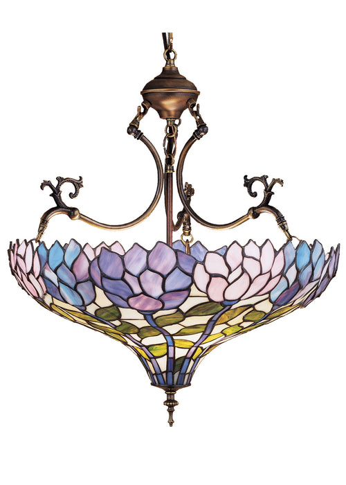 Meyda Tiffany 30450 Three Light Inverted Pendant, Antique Nickel