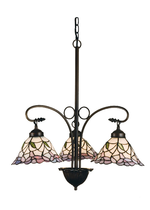 Meyda Tiffany 27419 Three Light Chandelier, Ca Pink