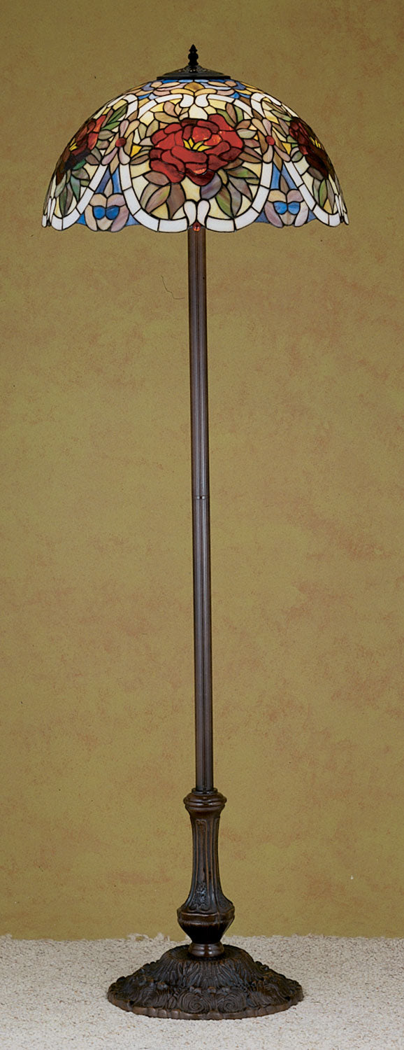 Meyda Tiffany 27601 Floor Lamp, Beige Burgundy Cai Purple/Blue Bapa