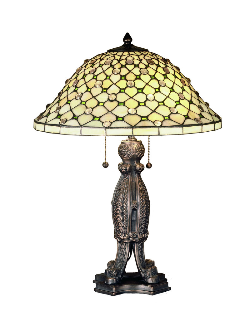 Meyda Tiffany 37781 Two Light Table Lamp, Craftsman Brown