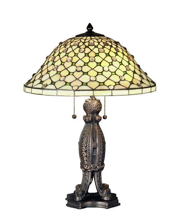 Meyda Tiffany 37781 Two Light Table Lamp, Craftsman Brown