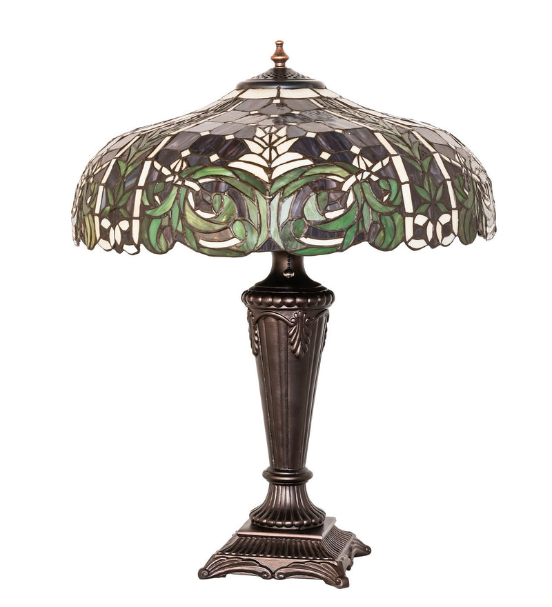 Meyda Tiffany 30386 One Light Table Lamp, Mahogany Bronze