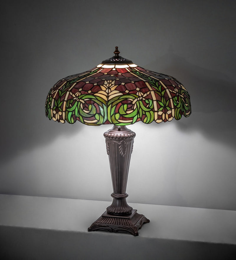Meyda Tiffany 30386 One Light Table Lamp, Mahogany Bronze