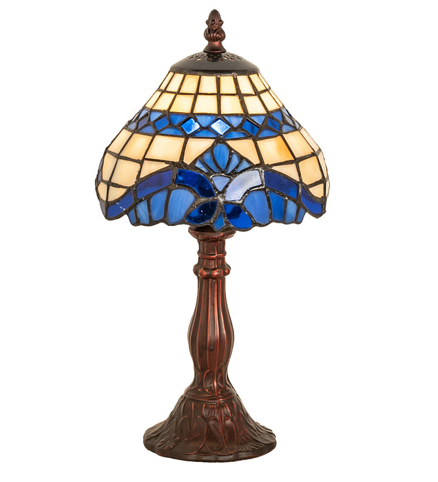 Meyda Tiffany 26586 One Light Mini Lamp, Beige Lt Blue Blue