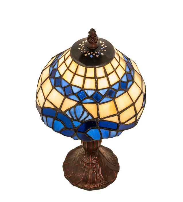 Meyda Tiffany 26586 One Light Mini Lamp, Beige Lt Blue Blue