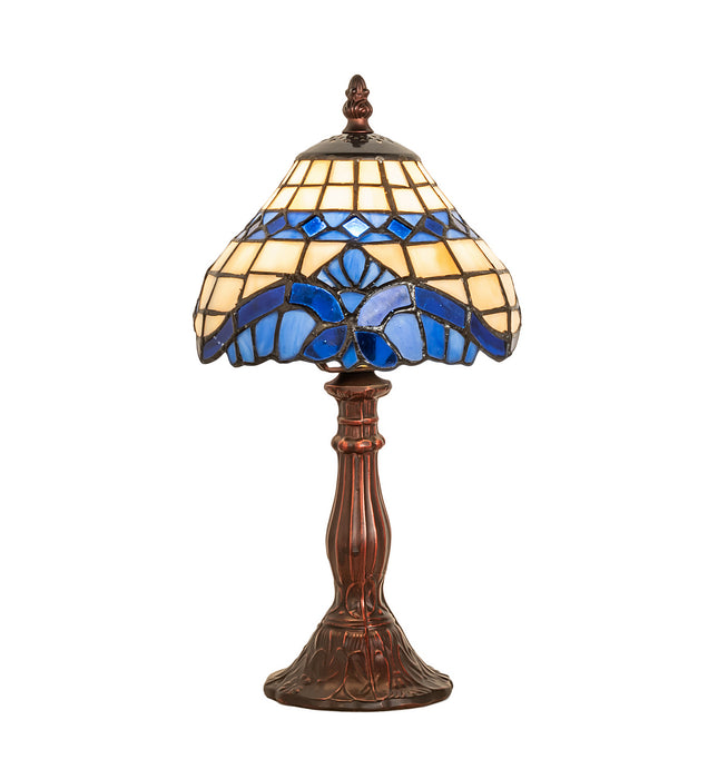 Meyda Tiffany 26586 One Light Mini Lamp, Beige Lt Blue Blue