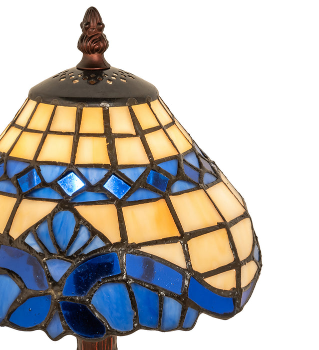 Meyda Tiffany 26586 One Light Mini Lamp, Beige Lt Blue Blue