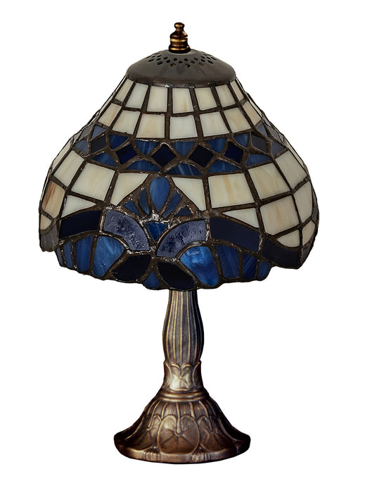 Meyda Tiffany 26586 One Light Mini Lamp, Beige Lt Blue Blue
