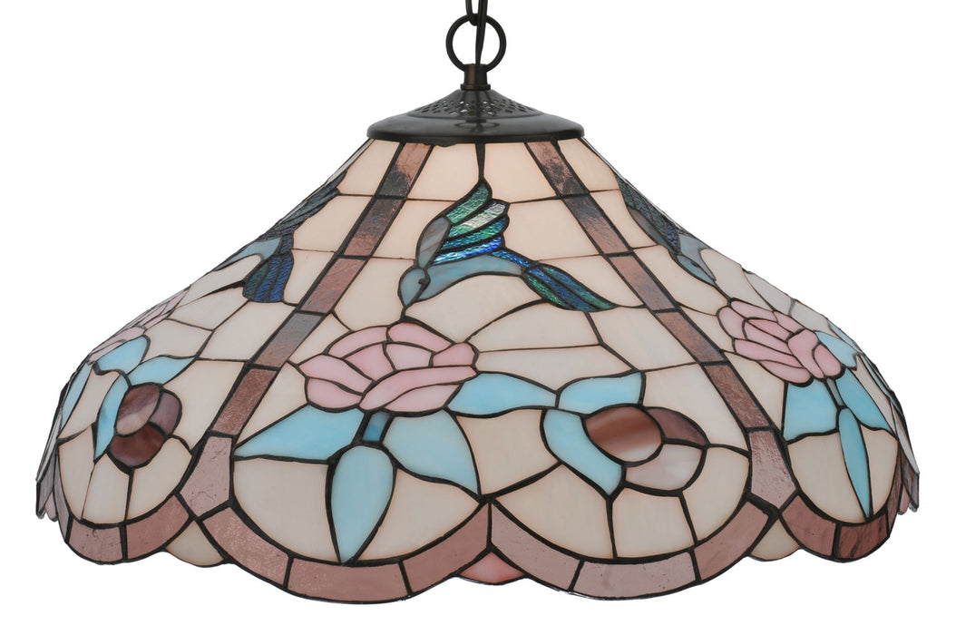 Meyda Tiffany 26635 One Light Pendant, Lt Peach Pink Purple/Blue Seafoam