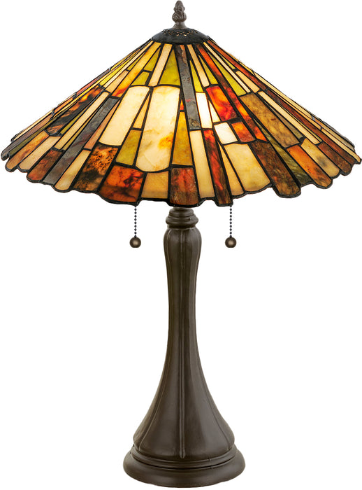 Meyda Tiffany 52158 Two Light Table Lamp, Baj Haj
