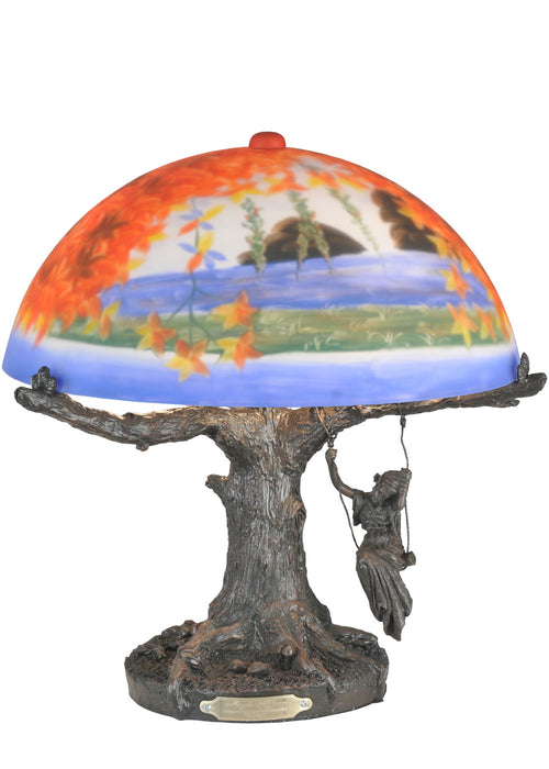 Meyda Tiffany 32108 Two Light Table Lamp, Antique Copper
