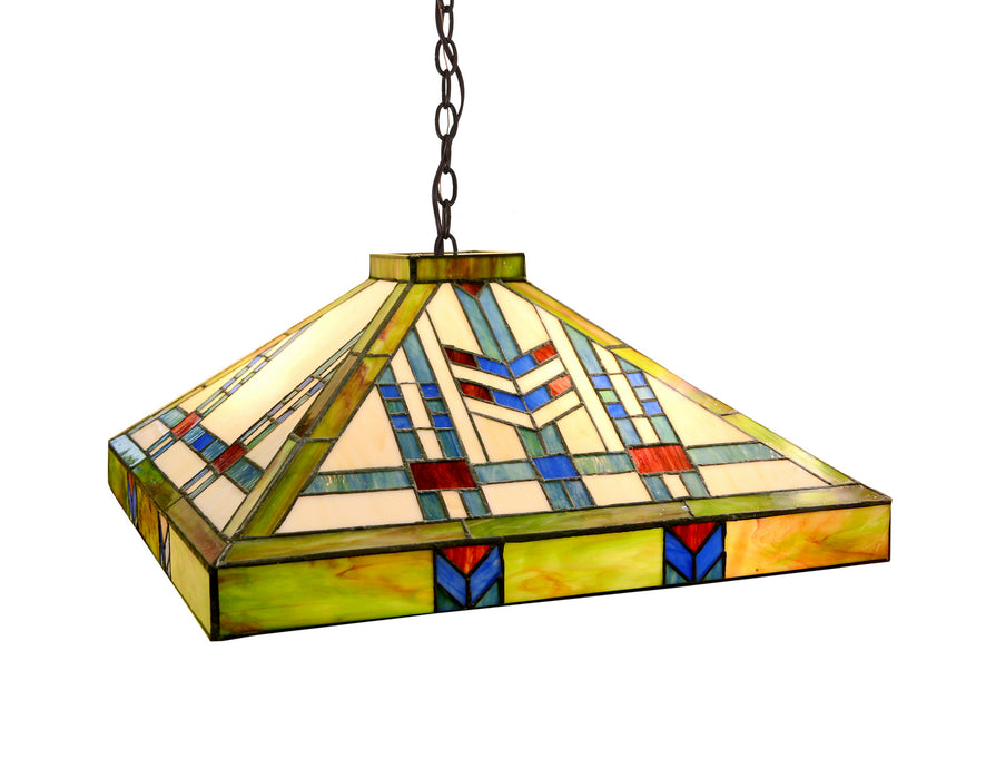 Meyda Tiffany 26464 Three Light Pendant, Craftsman Brown