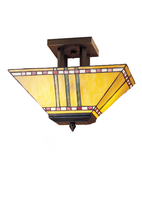 Meyda Tiffany 31243 Two Light Flushmount, Mahogany Bronze