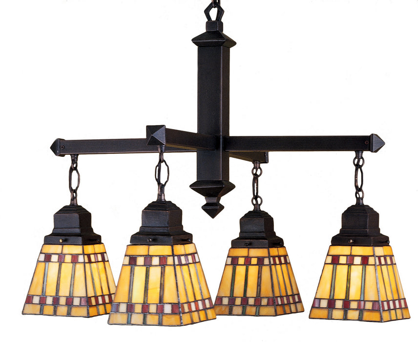 Meyda Tiffany 24265 Four Light Chandelier, Craftsman Brown