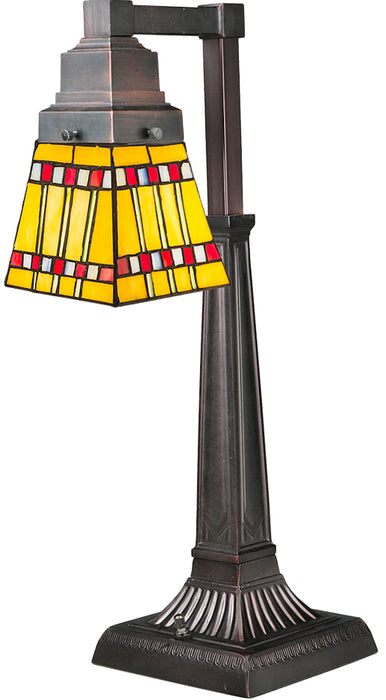 Meyda Tiffany 27657 One Light Desk Lamp, Mahogany Bronze