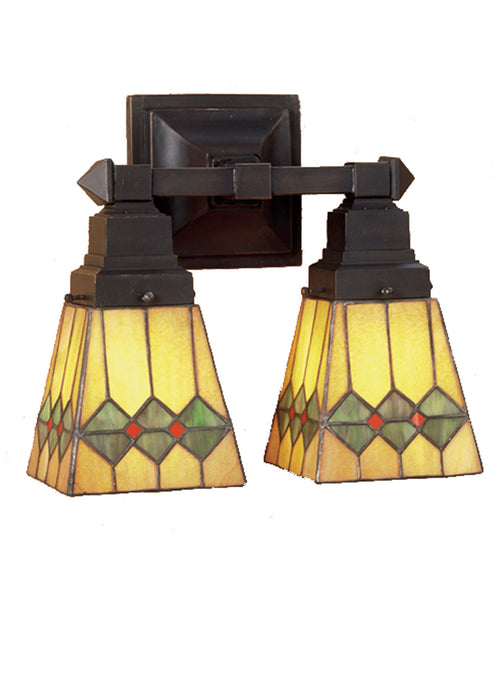 Meyda Tiffany 48190 Two Light Wall Sconce, Antique Brass