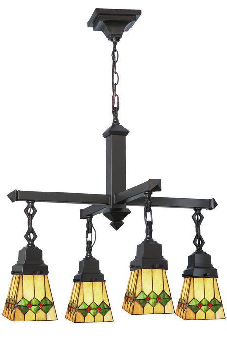 Meyda Tiffany 48033 Four Light Chandelier, Ha Flame