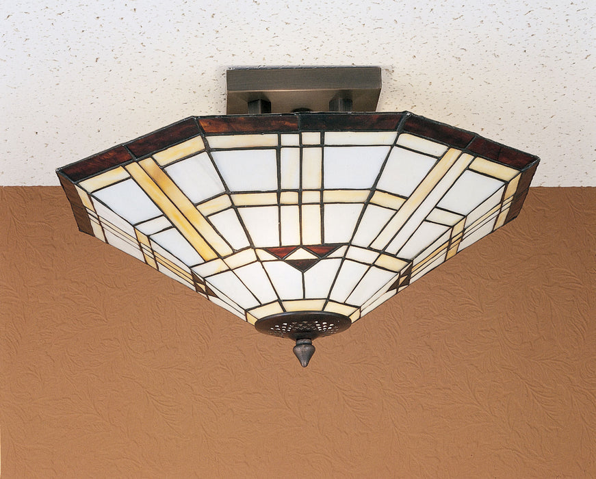 Meyda Tiffany 28284 Two Light Flushmount, Ca Beige Amber