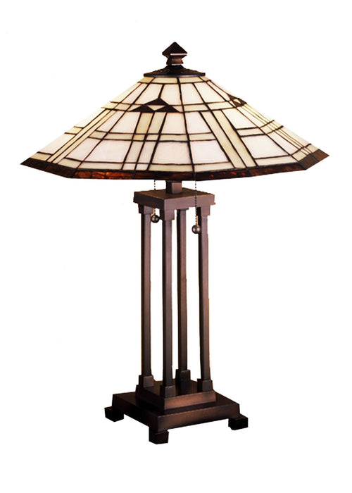 Meyda Tiffany 50281 Two Light Table Lamp, Antique Copper