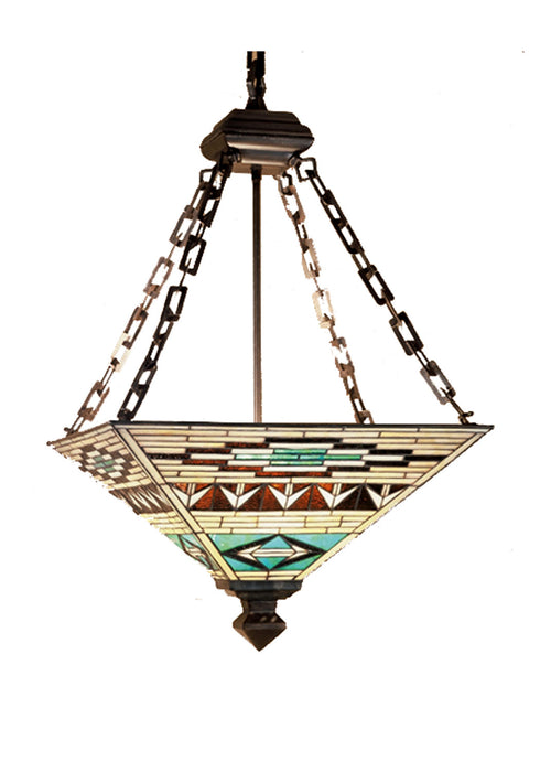 Meyda Tiffany 47596 Four Light Inverted Pendant, Ebna Amber Beige