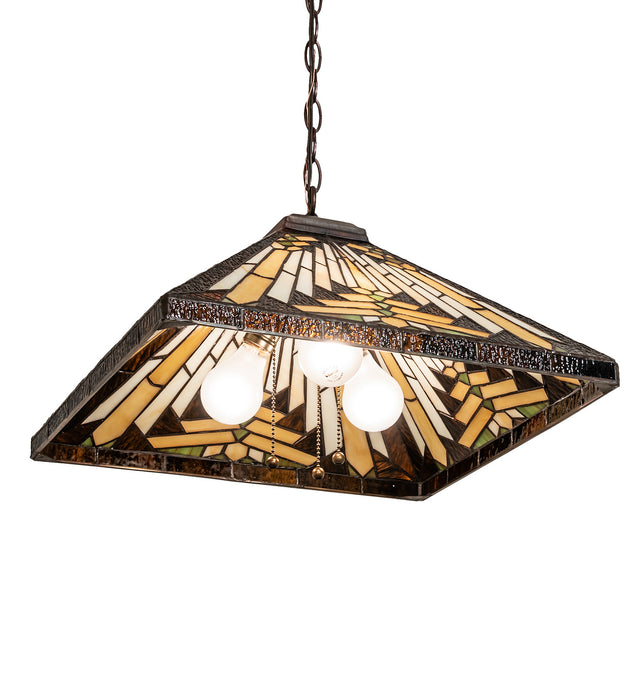 Meyda Tiffany 66229 Three Light Pendant, Mahogany Bronze