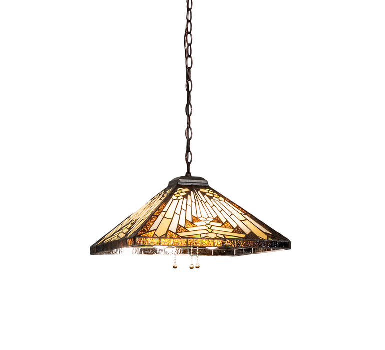 Meyda Tiffany 66229 Three Light Pendant, Mahogany Bronze