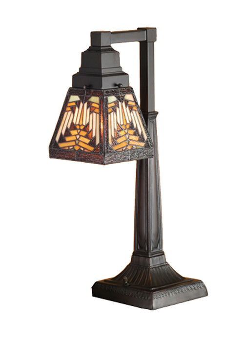 Meyda Tiffany 66527 One Light Desk Lamp, Craftsman Brown