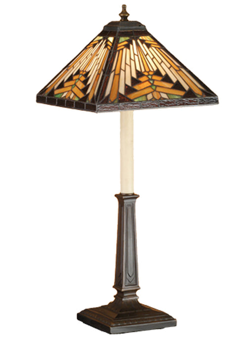 Meyda Tiffany 66532 One Light Buffet Lamp, Craftsman Brown