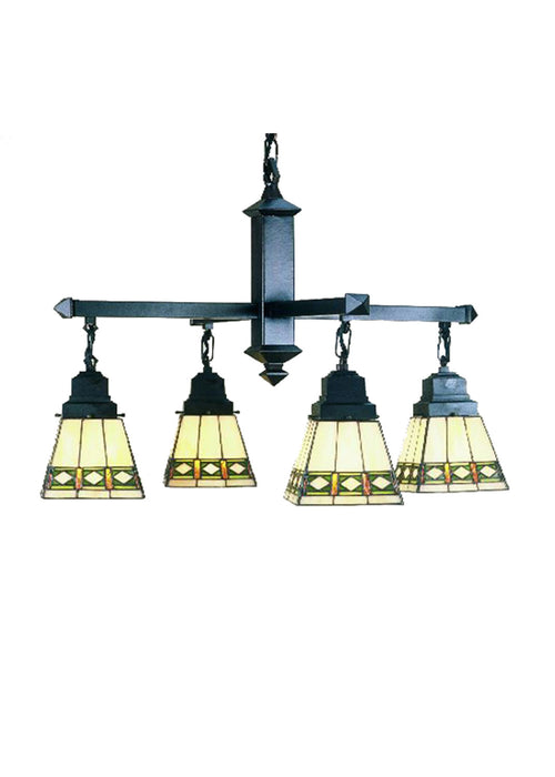 Meyda Tiffany 48027 Four Light Chandelier, Beige Green Da Avocado