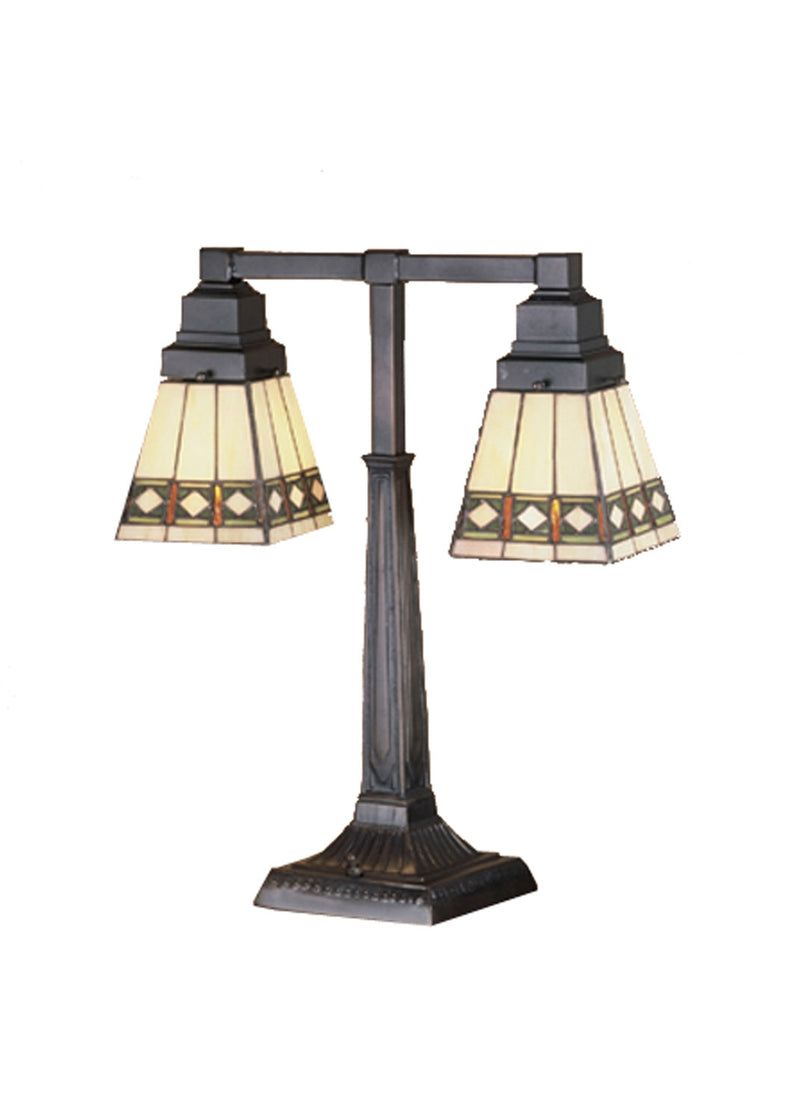 Meyda Tiffany 48204 Two Light Table Lamp, Beige Green Da Avocado