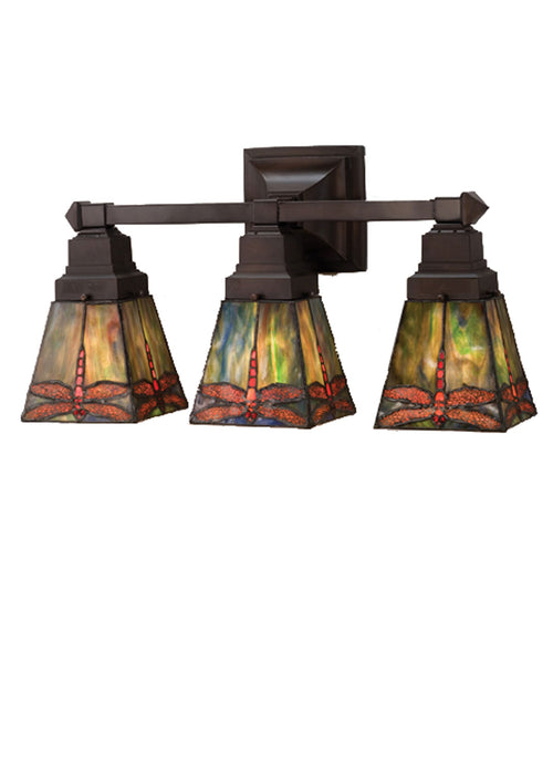 Meyda Tiffany 48036 Three Light Wall Sconce, Antique Brass