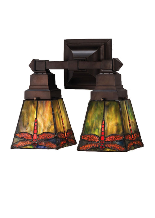 Meyda Tiffany 48188 Two Light Wall Sconce, Pbag Flame Orange